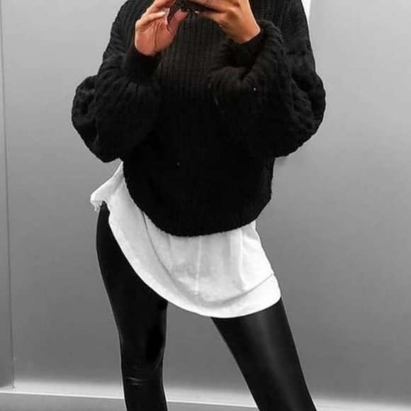 BLACK Knit Sweater top - Picture 2 of 6